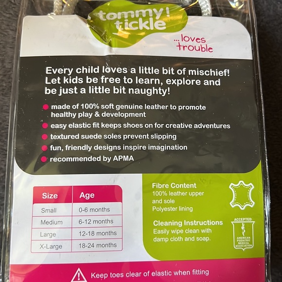 Tommy Tickle Soft Sole Infant Girls Shoes Size S 0-6 Months - Picture 2 of 4